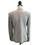 St. John Collection Tweed Knit Blazer Jacket Blue Size 12 zip formal luxury Photo 3