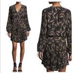 ALC Frank A.L.C. Rory Pleated Tropical Print Silk Dress Photo 1