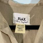 Flax Women's Greenish Brown Button Up Rolled Sleeves Tunic Linen Top Size S Photo 7