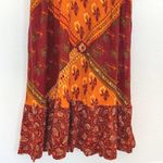 Vintage Mister Robert Paisley Patchwork Maxi Dress Long Sleeve Boho Chic Medium Red Photo 4