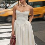 House Of CB Coco Vintage Ivory Satin Midi Dress XS Photo 10