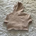 Olivaceous Cropped Knit Cream Hoodie Photo 2