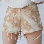PacSun 💋 Sand Tie Dye High Waisted Denim Festival Shorts, Size 27 Photo 1