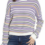 Ten Sixty Sherman NWT  Woman’s Stripe Mock Neck Sweater -L Photo 0