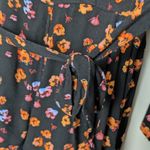 Free People L'amour Floral Long Sleeve V Neckline Button Down Romper New 2 Black Photo 4