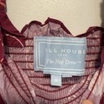 Hill House  Ellie Nap Midi Smocked Dress in Burgundy Botanical Size Small Photo 4