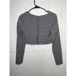 WAYF NEW  Womens Houndstooth Cropped Long Sleeve Square Neck Size Small Photo 3