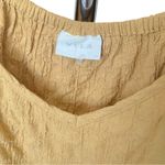 Vila ASOS Textured Puff Sleeve Peplum Short Sleeve Boho Top large best Yellow Photo 4