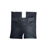 Betabrand Premium Yoga Denim Pull On Flare Bootcut Black Wash Jean Frayed Hem XL Photo 1