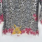 Graham Kandiah Leopard Print Floral 100% Cotton Tunic Top Resort Coverup Size S White Photo 8