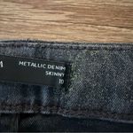 Vera Wang Simply  Pants Denim Metallic Skinny Black Women's Size 10 Photo 8