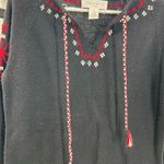 Jones Wear  wool blend winter snowflake sweater M black tie neck casual outdoor Photo 2