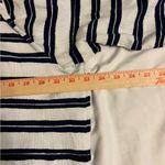 Lands' End Lands’ End Women’s L Striped Split Neck 3/4 Sleeve Top Navy White Photo 3