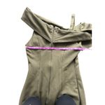 Elliatt Platform Asymmetrical Olive Green One Shoulder Ruffle Midi Dress Size M Photo 8