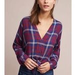 Rails Anthropologie  Women's Small Sloane Plaid Crop Tie Front Long Sleeve Shirt Photo 0