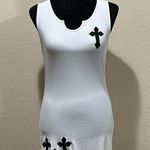 Kolly Y2K White Cross Pattern Mini Dress Size L Photo 0