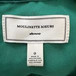 Anthropologie  Moulinette Soeurs Blouse Womens 0 Kelly Green Lace Peplum Romantic Photo 6