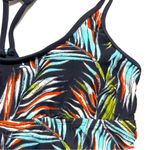 Mossimo Racerback Tankini Top Slate Multi Color Tropical Botanical Print NWOT S Gray Photo 3