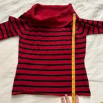 Y2K Marco Polo Red and black striped drape neck sweater Photo 5