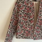 Ann Taylor  Off White Red Floral Bird Embroidered Tapestry Jacket Size M Cropped Photo 2