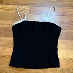 Wild Fable Womens XS Black White Lace Nylon Spaghetti Strap Bustier Crop Top New Photo 0