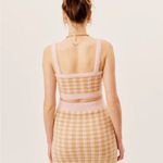 For Love & Lemons NWT  Cher Houndstooth Cropped Tank Sweater Size Small Photo 2