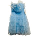 Mac Duggal  20529 Powder Blue Strapless Feathers Short Tulle Dress NWT sz 6 Photo 8