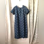Vintage Original TY Wear Floral Denim 100% Cotton maxi jean Dress plus sz 1X Blue Photo 1