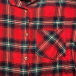 Marine layer  Red Green Check Plaid Button Up Long Sleeve Shirt Women's size XS Photo 2