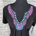 Calessa vneck short sleeve flowy mini dress with beads & jewels NWT sz S Photo 4