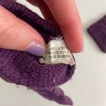 Women’s dark purple cable warm knit‎ faux pearl winter gloves Photo 3