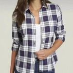 NWT Untuckit Sorbo Shirt women’s Windowpane Plaid Long Sleeve Button Up Blue Size 2 Photo 1