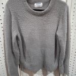 Old Navy  Gray Fuzzy Knit Sweater Crew Neck Long Sleeve Size L Photo 1