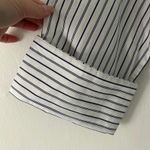 Madewell  Women's Y-Neck Button Up Blue Striped Poplin Shirt S Small New Flaw Photo 4