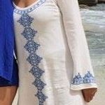Lovestitch White And Blue Beach Cover Up Dress Photo 0