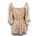 Hayden Floral Boho Cottagecore Babydoll Blouse Top Smocked Ruffle Size Small Photo 5