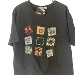 Spell Bound NWT Dead stock Women's‎ Size Large Patchwork Embroidered Shirt Black Photo 4