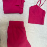 SheIn  VCAY Solid Shirred Cami Top & Short & Shirt Photo 0