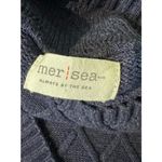 Mer Sea Sweater Lisbon Traveler Cable Knit Turtleneck Side Slit Tunic Blue OS Size undefined Photo 9
