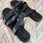Via Spiga Black Leather Strappy Flat Sandals Womens Size 10 Photo 0