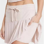 [Joy Lab] Beige Mesh Pleated High Rise Built-In-Shorts Tennis Mini Skirt Size XL Photo 0