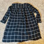 Madewell Black White Grid Button Front Long Sleeve Shirt Dress Size M Photo 5