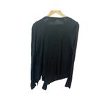 Knox Rose Cardigan Sweater Womens M Ruffle Wrap Front Black Long Sleeve Boho Photo 4