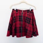 Hot Topic Y2K  Womens Skirt Size M‎ Red Black Plaid Zip Punk Goth Alt Emocore Photo 2
