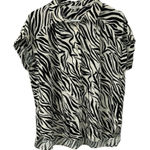 Rose + Olive  Black & White Zebra Print Button Down Shirt(Size Large) Photo 0
