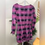 RHODE Piper Ruched Cotton Black and Magenta Pink Printed Mini Dress medium NWT Photo 3