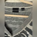 Tribal Sweater Dress Womens M Silver Gray Zebra Print Belted Tunic Top Size M Photo 1