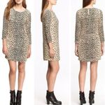 J.Crew J.‎ Crew Tan And Black Leopard Print Long Sleeve Pocket Front Shift Dress Size 4 Photo 1