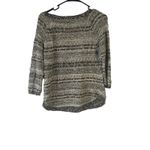 Lucky Brand Women's Size Small Black White Crochet Knit Sweater Photo 5