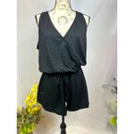 LBLC the Label Lauren Romper Drawstring Waist Pockets Black M Size M Photo 6